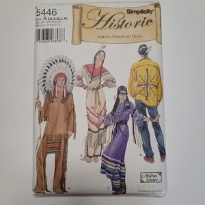 Simplicity 5446 Historic Native American Dress Pattern Indian Thanksgiving